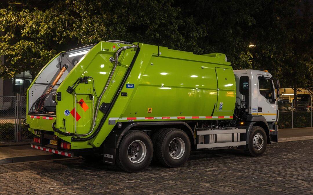 Garbage Truck Reloader Collecting Rubbish