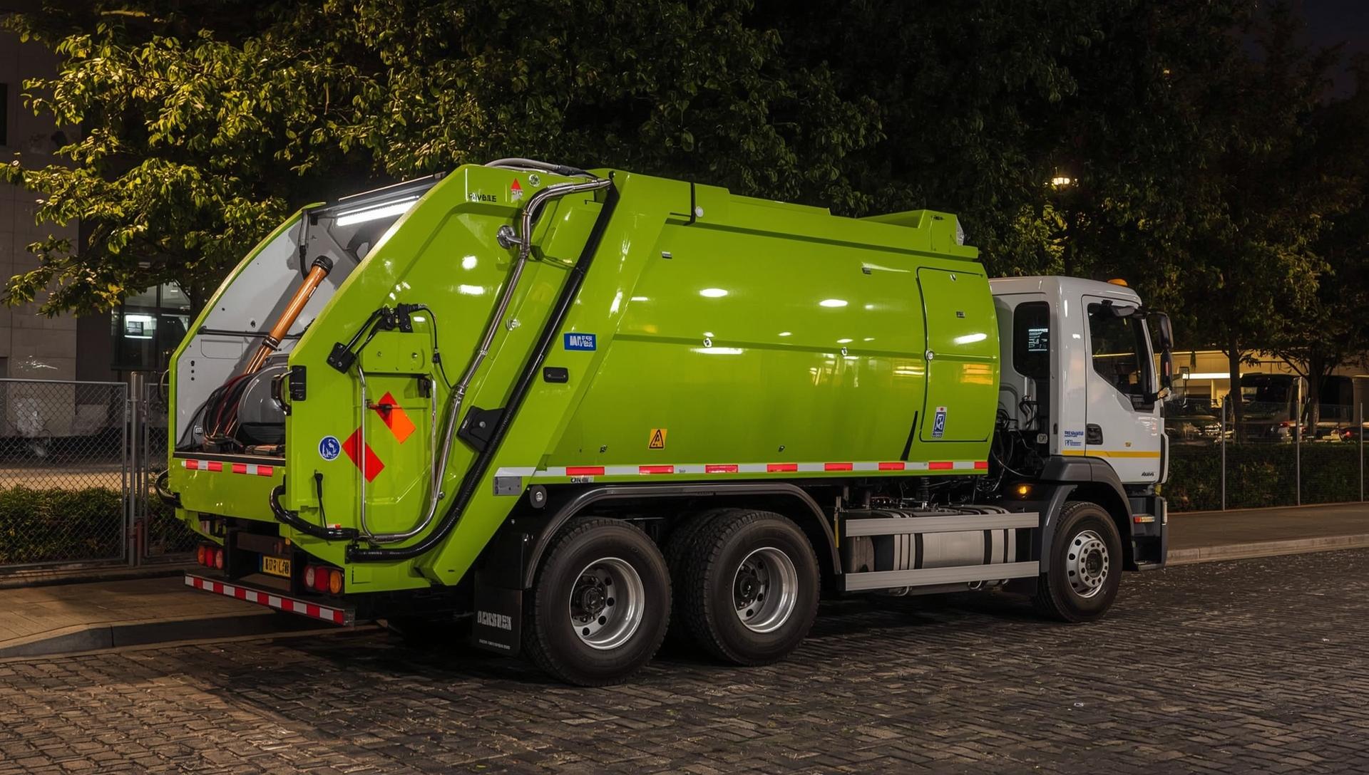 Garbage Truck Reloader Collecting Rubbish