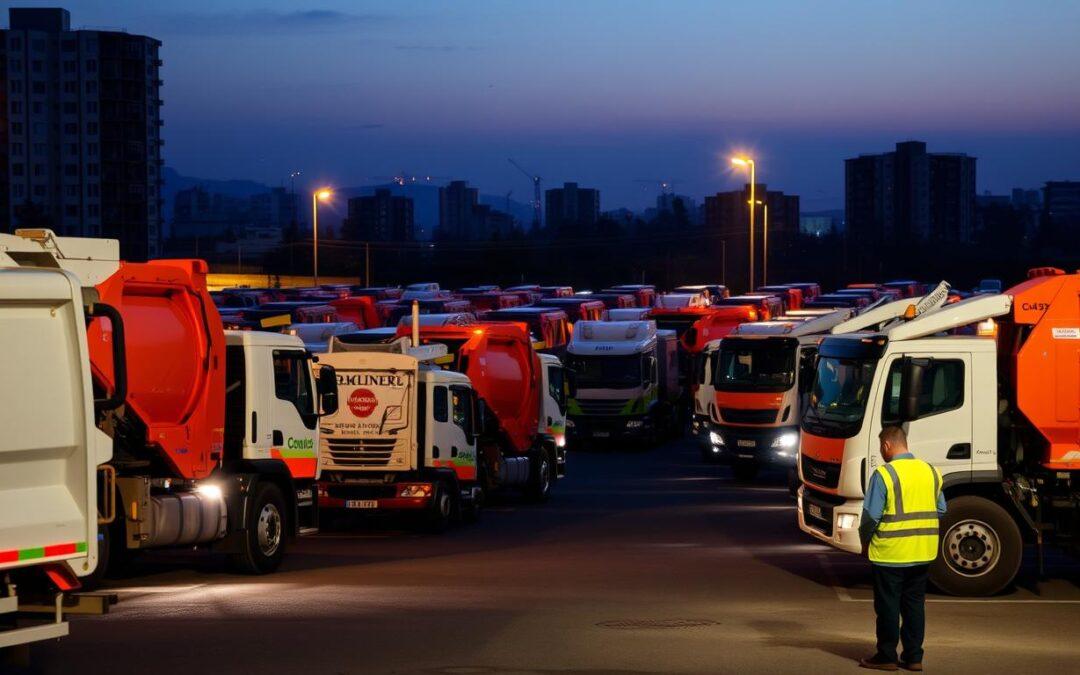 garbage trucks