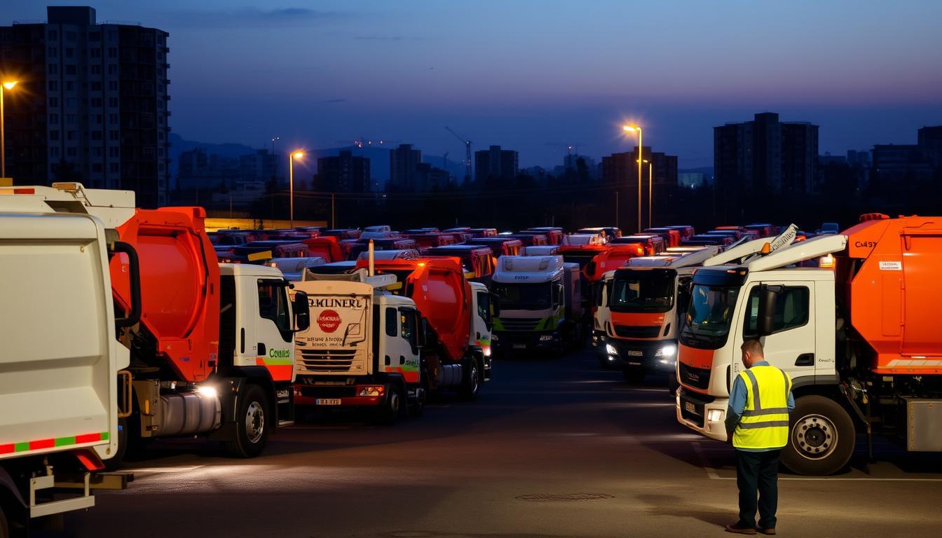 garbage trucks